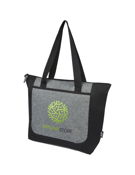 Bolsa Tote reciclada GRS en dos tonos con cremallera de 15 L "Reclaim"
