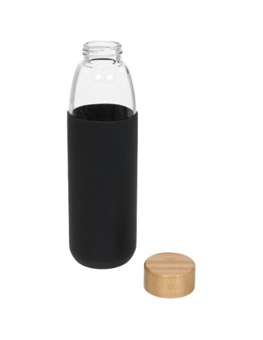 Botella de vidrio de 540 ml con tapón de madera...