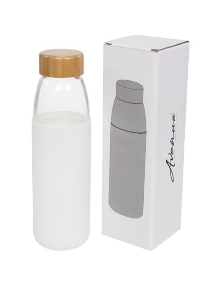 Botella de vidrio de 540 ml con tapón de madera "Kai"