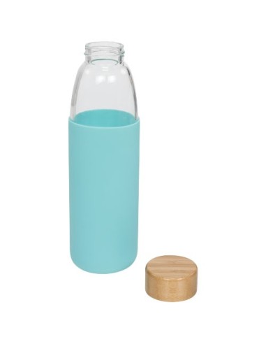Botella de vidrio de 540 ml con tapón de madera...