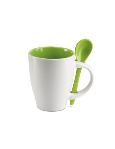 DUAL - Taza bicolor con cuchara 250 ml