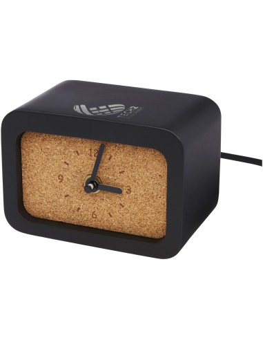 Momento limestone wireless charging desk clock