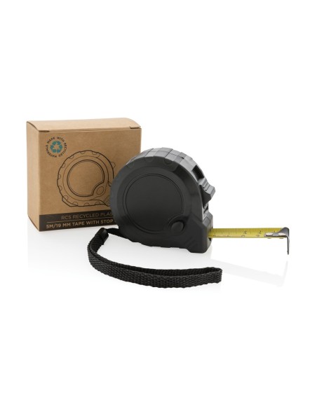 Flexómetro de plástico reciclado RCS 5M/19 mm con stop