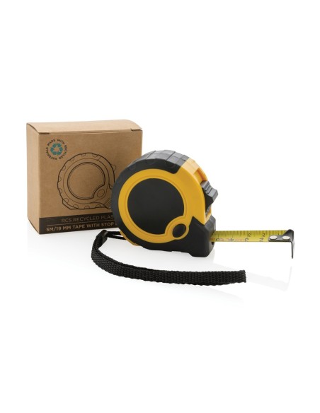 Flexómetro de plástico reciclado RCS 5M/19 mm con stop