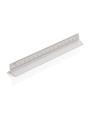 Regla triangular de aluminio 15cm.