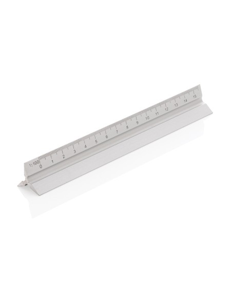 Regla triangular de aluminio 15cm.