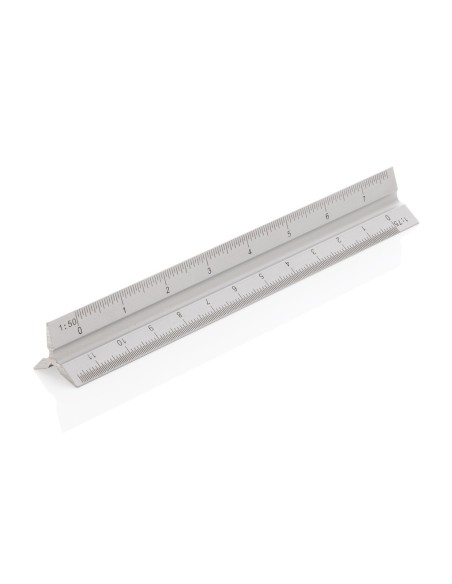 Regla triangular de aluminio 15cm.