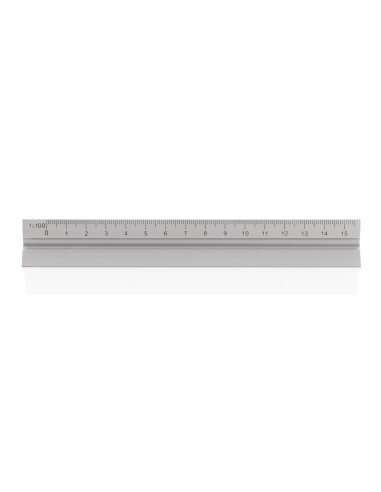 Regla triangular de aluminio 15cm.