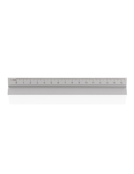 Regla triangular de aluminio 15cm.