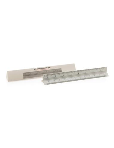 Regla triangular de aluminio 15cm.