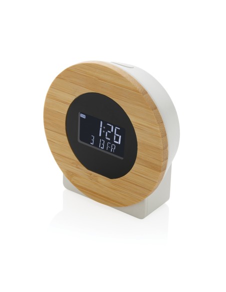 Reloj de escritorio Utah RCS rplastic y bambú LCD