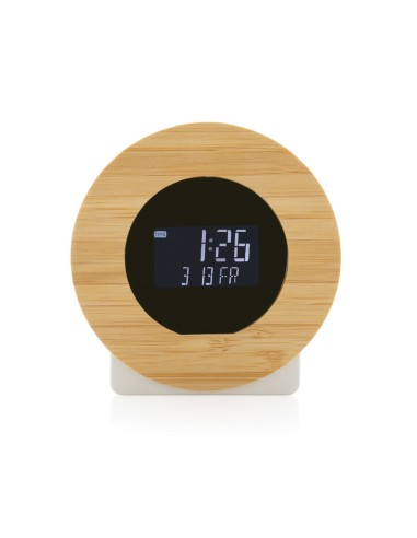 Reloj de escritorio Utah RCS rplastic y bambú LCD