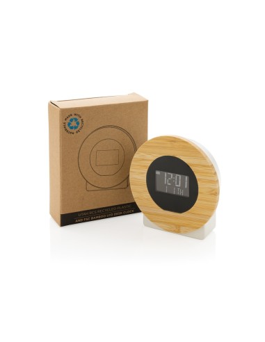 Reloj de escritorio Utah RCS rplastic y bambú LCD