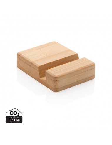 Soporte de bambú para teléfono