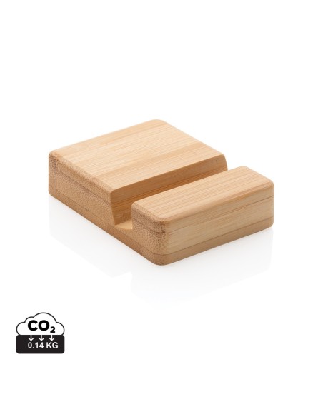 Soporte de bambú para teléfono