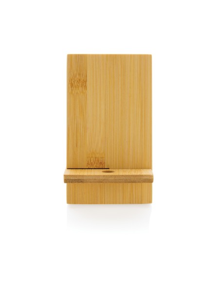 Soporte para teléfono de bambú FSC® en caja kraft FSC®