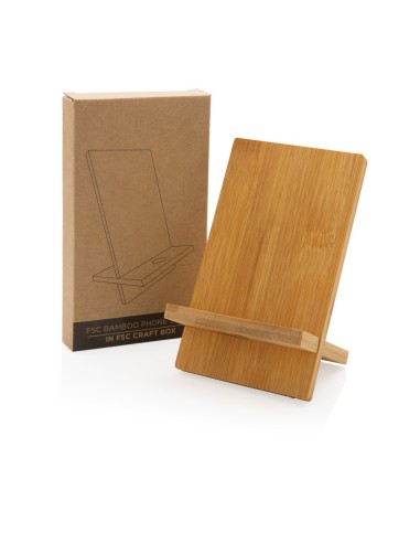 Soporte para teléfono de bambú FSC® en caja...