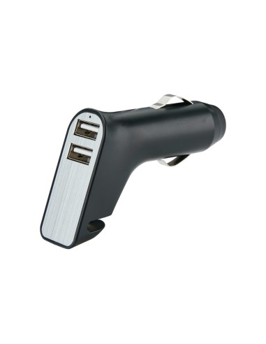 Cargador doble para coche con cúter y martillo