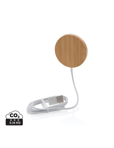 Cargador inalámbrico magnético de bambú de 10W