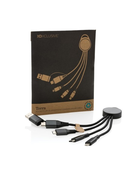 Cable de carga 6 en 1 de aluminio reciclado Terra RCS