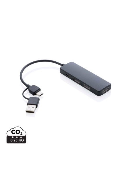Puerto USB RCS de plástico reciclado con doble entrada