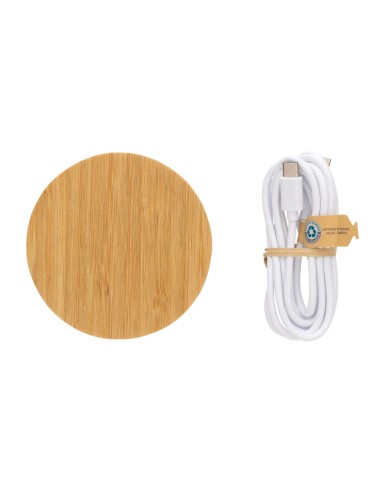 Cargador inalámbrico 15W de bambú