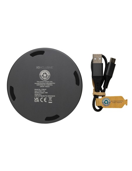 Cargador inalámbrico Terra RCS de aluminio reciclado de 10W
