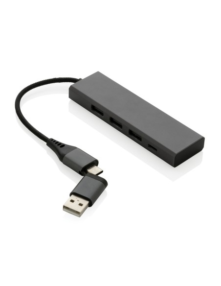 Hub Terra de aluminio reciclado  RCS con 3 puertos USB