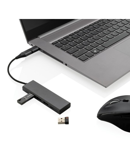 Hub Terra de aluminio reciclado  RCS con 3 puertos USB