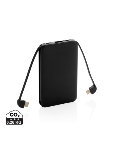 Powerbank 5.000 mAh de bolsillo con cables...