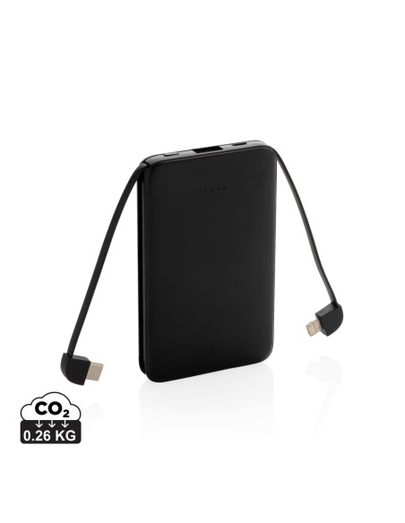 Powerbank 5.000 mAh de bolsillo con cables integrados