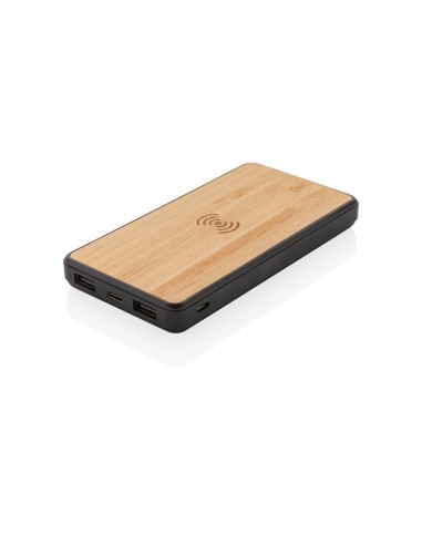 Moderno powerbank inalámbrico de Bambú 8000 mAh