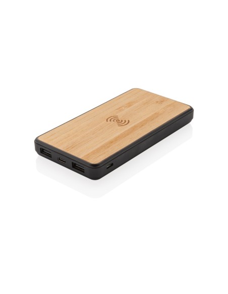 Moderno powerbank inalámbrico de Bambú 8000 mAh