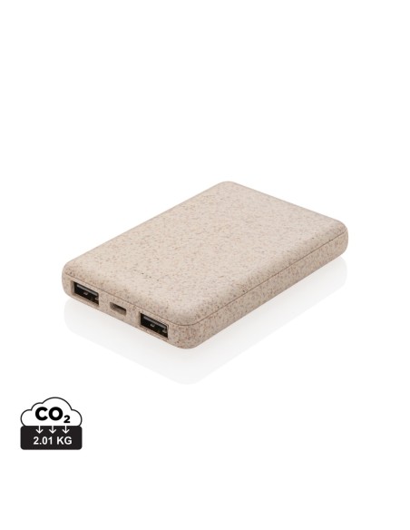 Powerbank de bolsillo 5000 mAh de paja de trigo