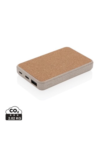 Powerbank de bolsillo de corcho y trigo de...