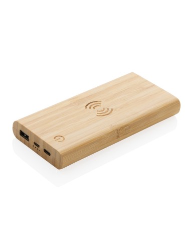 Powerbank inalámbrico de bambú 8.000 mAh 5W...