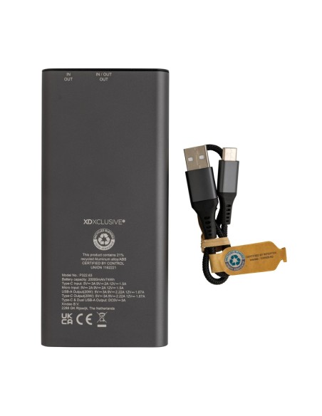 Powerbank Terra RCS 20W aluminio reciclado 20.000 mAh
