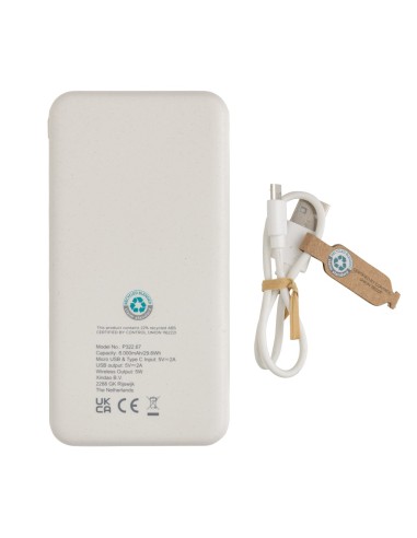 Powerbank inalámbrico de plástico reciclado...