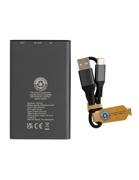Powerbank Terra RCS de aluminio reciclado 5.000 mAh