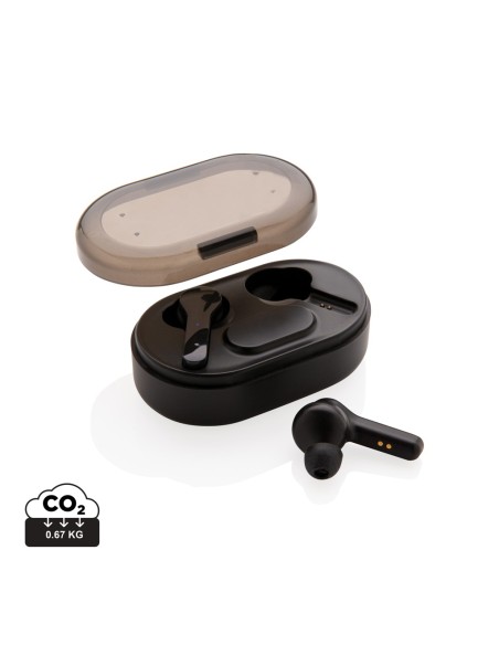 Auriculares TWS con logotipo iluminado en estuche de carga