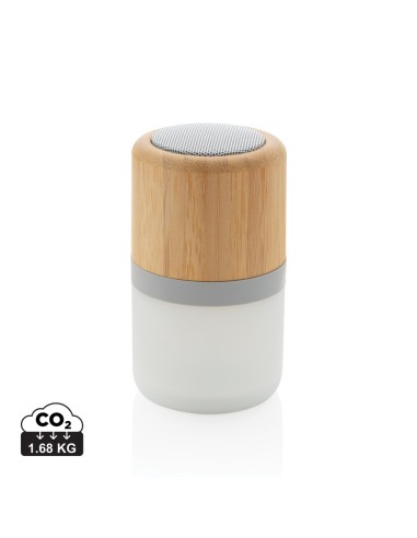Altavoz Bambú 3W con luz cambiante