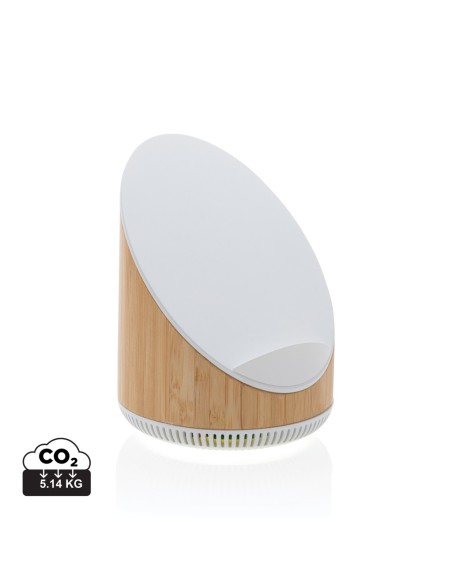 Altavoz de bambú Ovate de 5W con cargador inalámbrico de 15W