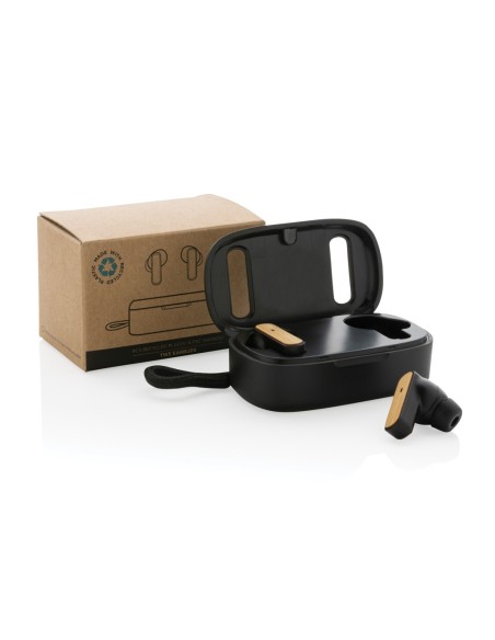 Auriculares TWS de plástico reciclado RCS y bambú