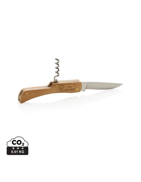 Navaja de madera con abrebotellas