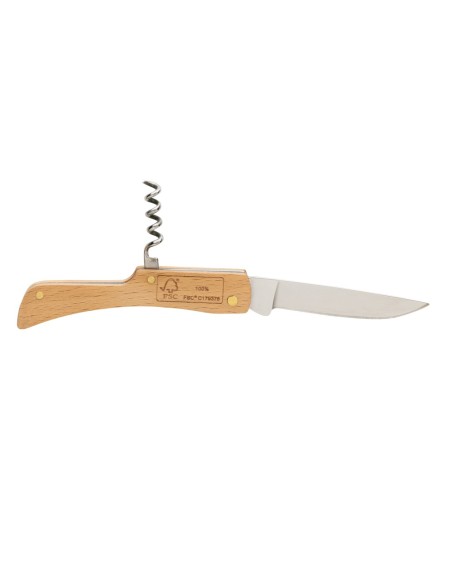Navaja de madera con abrebotellas