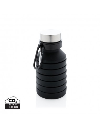 Botella de silicona plegable antigoteo con tapa