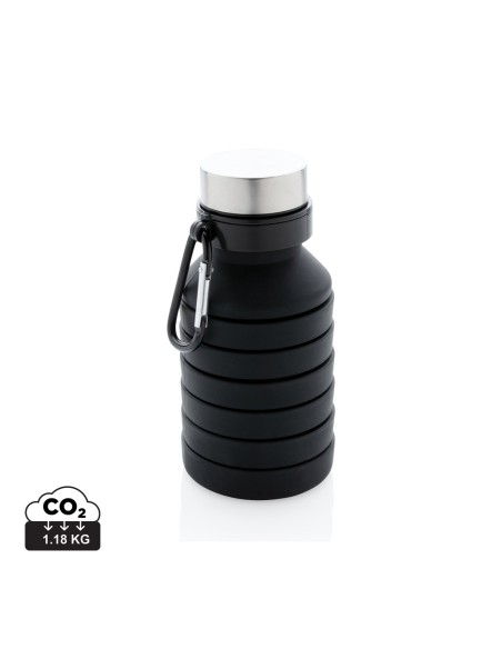 Botella de silicona plegable antigoteo con tapa