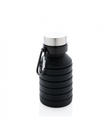 Botella de silicona plegable antigoteo con tapa