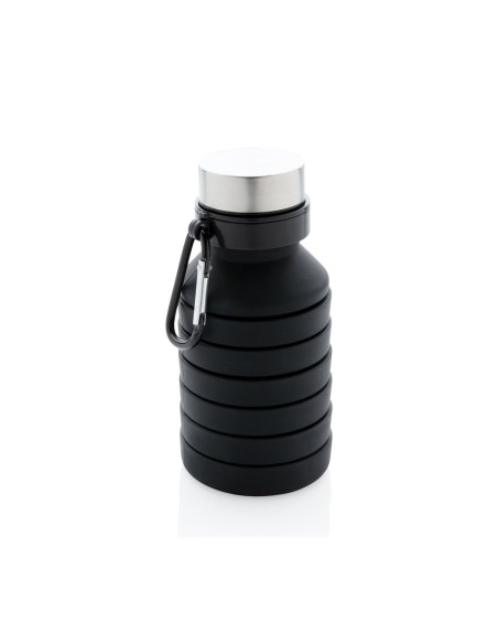 Botella de silicona plegable antigoteo con tapa