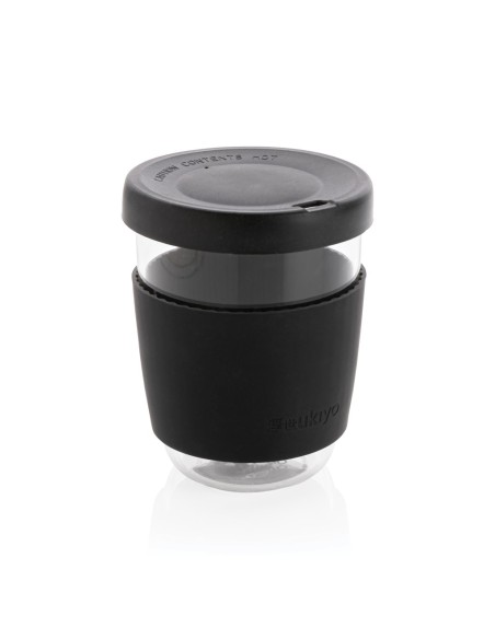 Vaso de borosilicato Ukiyo con tapa y funda de silicona
